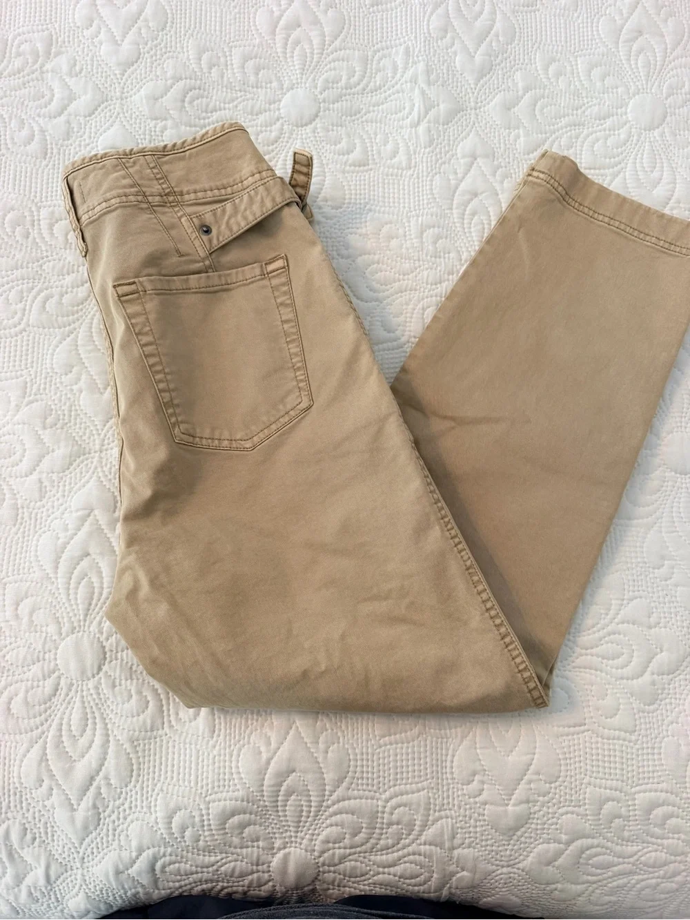 NWT Rowan Jalen Casual Straight Leg Cropped Pants in Sand Dune